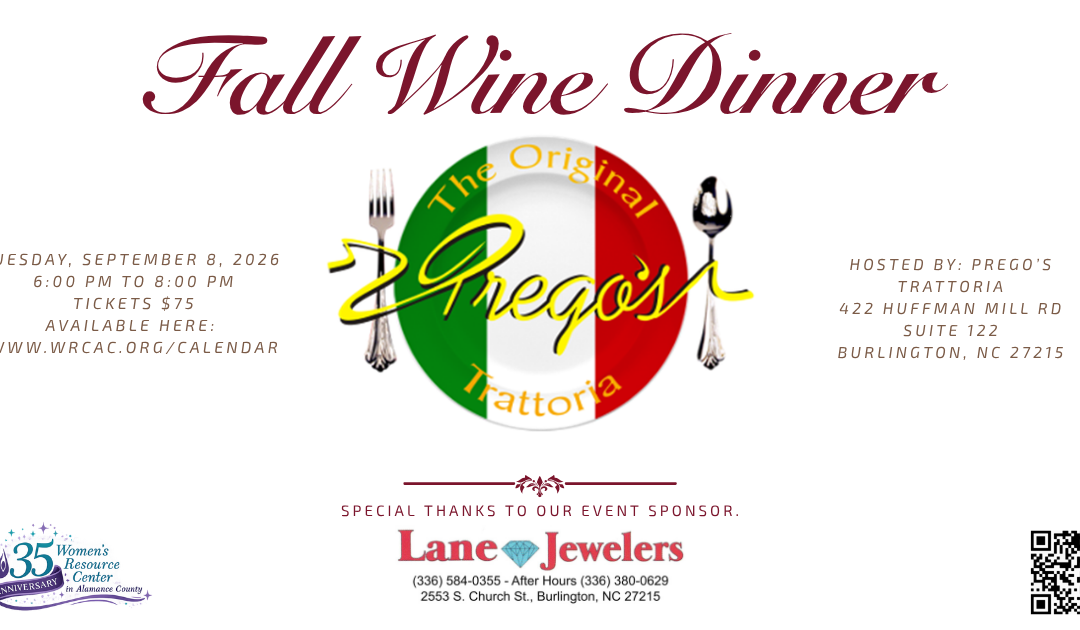Fall 2026 Wine Dinner Fundraiser